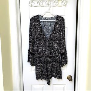 Long-Sleeve Floral American Eagle Romper